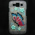 Butterfly Bling Crystal Covers Rhinestone Diamond Cases For Samsung Galaxy S III 3 i9300 I9308 - Blue