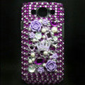 Flower 3D Bling Crystal Cover Diamond Rhinestone Cases For Samsung Galaxy S III 3 i9300 I9308 - Purple