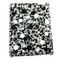 Flower Bling Crystal Cases Diamond Rhinestone Hard Covers for iPad 2 / The New iPad - Black