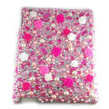Flower Bling Crystal Cases Diamond Rhinestone Hard Covers for iPad 2 / The New iPad - Rose