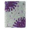 Heart Bling Crystal Cases Diamond Rhinestone Hard Covers for iPad 2 / The New iPad - Purple
