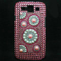 Round Bling Crystal Covers Rhinestone Diamond Cases For Samsung Galaxy S III 3 i9300 I9308 - Pink