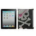 Skull Bling Crystal Cases Diamond Rhinestone Hard Covers for iPad 2 / The New iPad - Black
