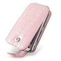 IMAK Flip Crocodile leather Cases Luxury Holster Covers for Nokia N97 mini - Pink
