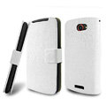 IMAK Slim leather Cases Luxury Holster Covers for HTC One S Ville Z520E - White