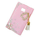 Bling Flower Crystal Cover Diamond Cases for LG Optimus L3 E400 - Pink
