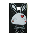 Cartoon Love Rabbit Matte Cases Hard Covers for LG Optimus L3 E400 - Black