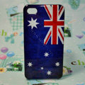 Retro Australia flag Hard Back Cases Covers for iPhone 4G/4GS - Blue