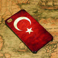 Retro Turkey flag Hard Back Cases Covers for iPhone 4G/4GS - Red