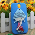 Pirate Girl Silicone Cases Skin Covers for HTC T528t One ST - Blue