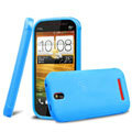 TPU Soft Cases Colorful Matte Covers Skin for HTC T528t One ST - Blue