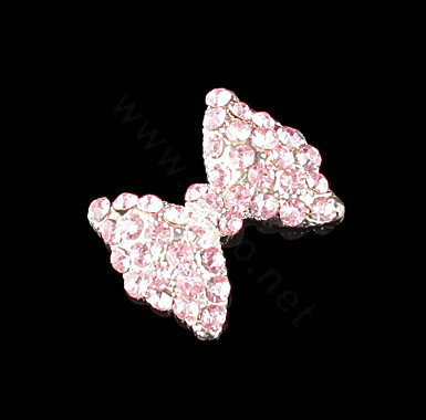 3D Bling Bowknot Alloy Crystal Rhinestone DIY Phone Case Cover Deco Kit - Pink