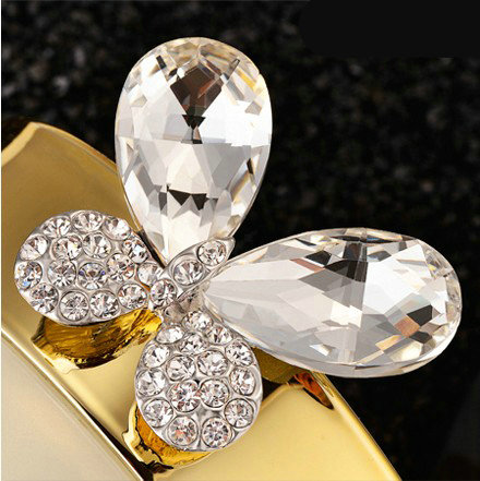 Bling Butterfly Alloy Crystal Rhinestone DIY Phone Case Cover Deco Kit - White