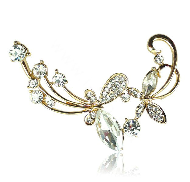 Bling Flower Alloy Crystal Rhinestone DIY Phone Case Cover Deco Kit 65*45mm - White