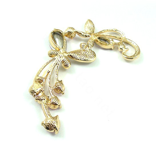 Bling Flower Alloy Crystal Rhinestone DIY Phone Case Cover Deco Kit 65*45mm - White