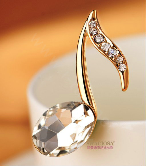 Bling Music note Alloy Crystal Rhinestone DIY Phone Case Cover Deco Kit 40*20mm - Gold