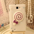Bling Lollipop Crystal Cases Pearls Covers for Samsung N7100 GALAXY Note2 - White