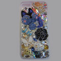 Bling S-warovski crystal cases Flower diamond cover for iPhone 5 - White