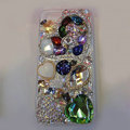 Bling S-warovski crystal cases Heart diamond cover for iPhone 5 - Green