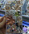 S-warovski crystal cases Bling Maple Leaf diamond cover for iPhone 5 - White