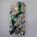 S-warovski crystal cases Bling Panda diamond cover for iPhone 5 - Green