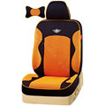 VV knitted fabric mesh Custom Auto Car Seat Cover Set - Orange Black