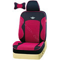 VV knitted fabric mesh Custom Auto Car Seat Cover Set - Rose Black