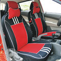 VV mesh Stripe Custom Auto Car Seat Cover Set - Red Black