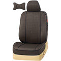 VV grid cloth Stripe Custom Auto Car Seat Cover Set - Iron gray