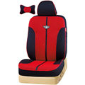 VV knitted mesh Stripe Custom Auto Car Seat Cover Set - Red Black