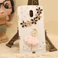 Bling Crystal Case Rhinestone Ballet Girl Cover for Samsung i9250 GALAXY Nexus Prime i515 - Pink