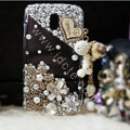 Bling Crystal Case Rhinestone Flowers Cover for Samsung i9250 GALAXY Nexus Prime i515 - White