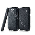 IMAK Ostrich Series leather Case holster Cover for Samsung N7100 GALAXY Note2 - Black