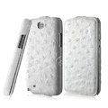 IMAK Ostrich Series leather Case holster Cover for Samsung N7100 GALAXY Note2 - White