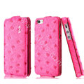 IMAK Ostrich Series leather Case holster Cover for iPhone 5 - Rose