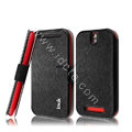 IMAK Slim leather Case holder Holster Cover for HTC T528t One ST - Black
