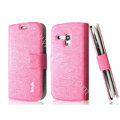 IMAK Slim leather Case holder Holster Cover for Samsung I8190 GALAXY SIII Mini - Pink
