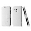 IMAK Slim leather Case holder Holster Cover for Samsung I8190 GALAXY SIII Mini - White
