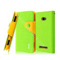 IMAK cross leather case Button holster holder cover for HTC 8S - Green