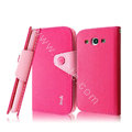 IMAK cross leather case Button holster holder cover for Samsung Galaxy SIII S3 I9300 I9308 I939 I535 - Rose