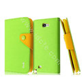 IMAK cross leather case Button holster holder cover for Samsung N7100 GALAXY Note2 - Green