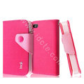 IMAK cross leather case Button holster holder cover for iPhone 4G/4S - Rose