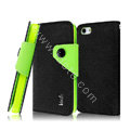IMAK cross leather case Button holster holder cover for iPhone 5 - Black
