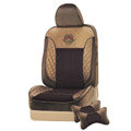 VV velvet mesh Custom Auto Car Seat Cover Set - Coffee Brown