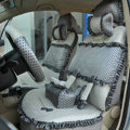Round dot Lace Universal Auto Car Seat Cover Set 21pcs ice silk - Gray
