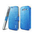 IMAK Slim leather Case support Holster Cover for Samsung i9080 i9082 Galaxy Grand DUOS - Blue