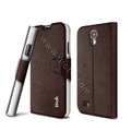 IMAK Squirrel lines leather Case support Holster Cover for Samsung GALAXY S4 I9500 SIV - Coffee