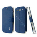 IMAK Squirrel lines leather Case support Holster Cover for Samsung Galaxy SIII S3 I9300 I9308 I939 I535 - Blue
