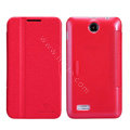 Nillkin Fresh leather Case Bracket Holster Cover Skin for Lenovo A590 - Red