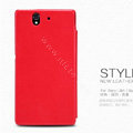 Nillkin leather Case Holster Cover Skin for Sony Ericsson L36i L36h Xperia Z - Red